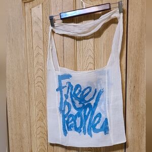 Free People White with Blue Bag